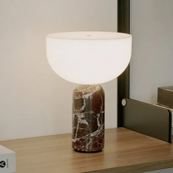 New Works Kizu Rosso Levanto - Przenośna Lampa Stołowa z Marmurem