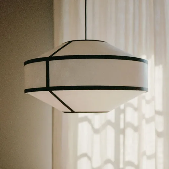 New Works Kite 1B Lampa Wisząca Ø55 Biała/Czarna