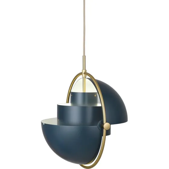 Gubi Lite Multi-Lite Lampa Wisząca Ø36 cm, Mosiądz/Midnight Blue