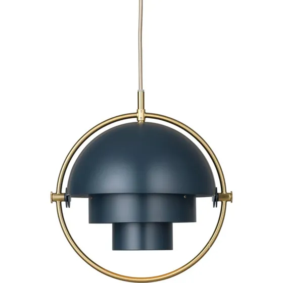 Gubi Multi-Lite Żyrandol, Ø 27 cm, mosiądz/ciemnoniebieski