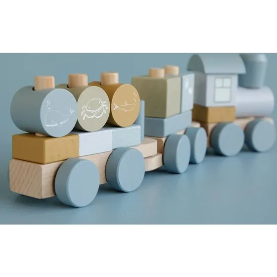 Little Dutch Pociąg Błękitny Drewniany 12m+