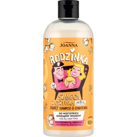 Joanna Rodzinka szampon z odżywką B5 i bawełną 400ml