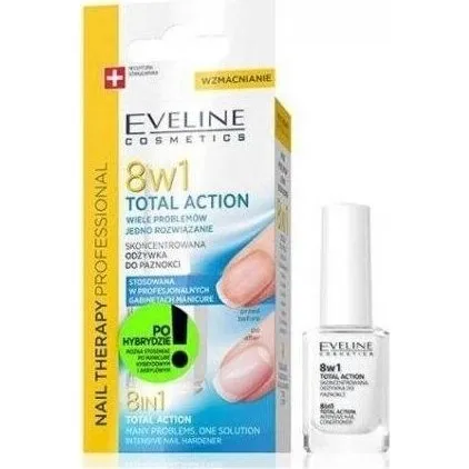 Eveline Nail Therapy 8w1 Total Action Silver Shine 12 ml