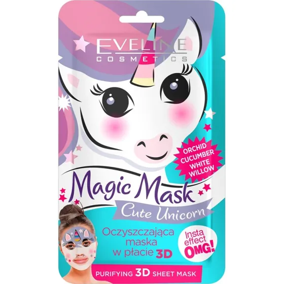 Eveline Cosmetics Magic Mask Cute Unicorn oczyszczająca maska 3D