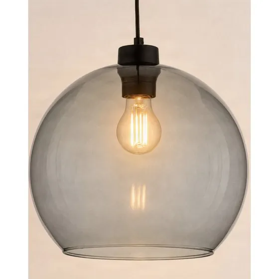 TK Lighting Lampa wisząca Cubus, szaro-dymne szkło, 30 cm, E27