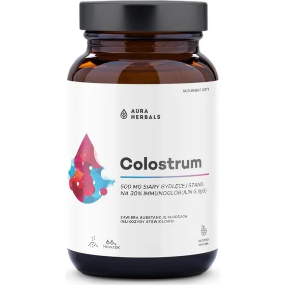 Aura Herbals Colostrum 500 mg Słodka Malina 66 g
