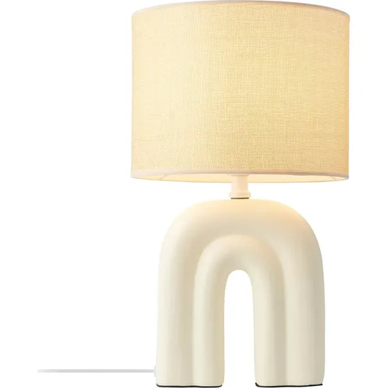 Nordlux Haze Lampa Stoowa Beowa z Ceramik i Lnianym Abaurem