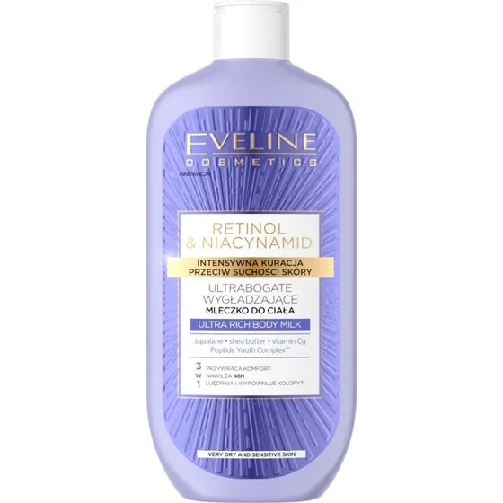 Eveline Cosmetics Retinol & Niacynamid Wygładzające Mleczko 350ml