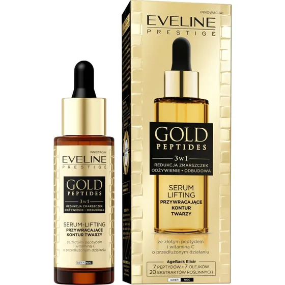 Eveline Gold Peptides 3w1 Serum Lifting przywracające kontur twarzy 30ml