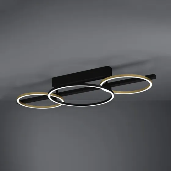 Lampa sufitowa LED Lanacera Stars of Light, czarno-złota, 96 cm