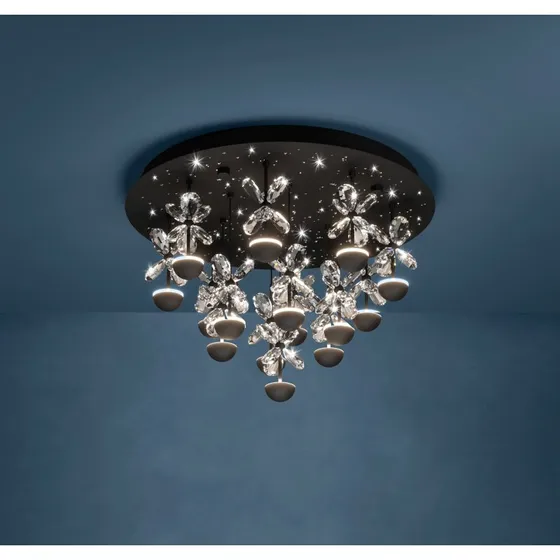 EGLO Stars of Light Pianopoli – Lampa sufitowa LED czarna 50 cm