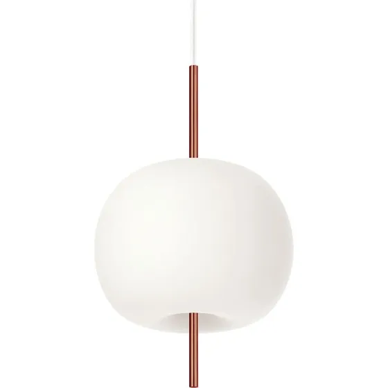 kdln Żyrandol Kushi, miedź/biały, Ø 16 cm, szkło