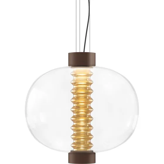Lampa wisząca LED Bolha KDLN, bursztynowa, szkło, Ø 40 cm