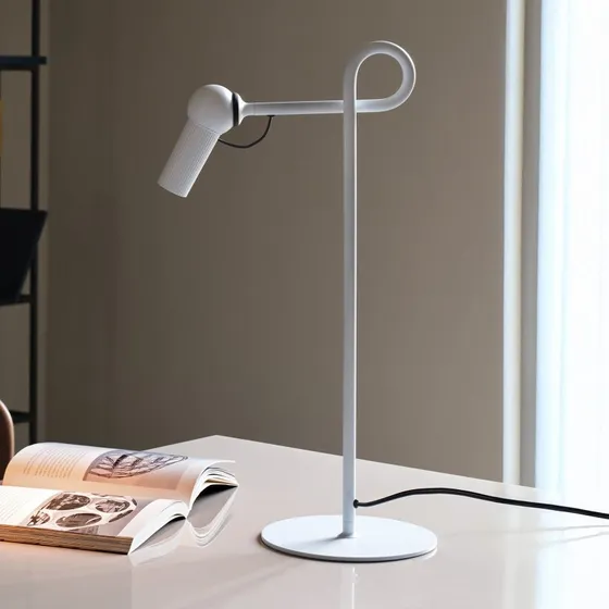 KDLN Lampa stołowa Bird White LED - biała, ściemniana, metalowa
