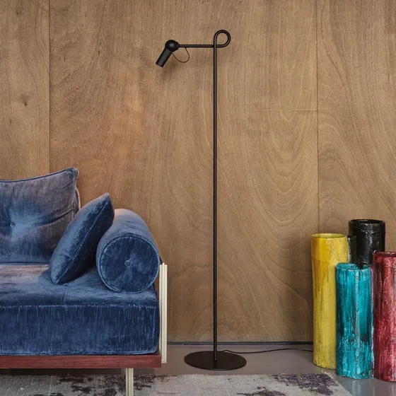 KDLN Lampa Podłogowa Bird Black LED – 126 cm, Czarna