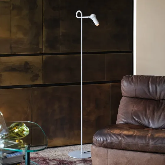 KDLN Lampa Podłogowa Bird White - LED, 126 cm, ściemniana