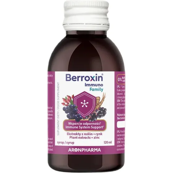 AronPharma Berroxin Immuno Family syrop z czarnego bzu i aronii 120ml