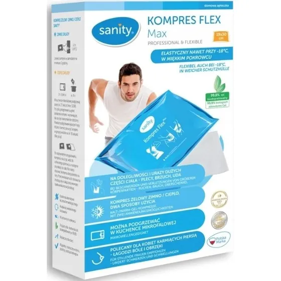 Flex Sanity Kompres Max 19 x 30 cm - Okład Żelowy Ciepło-Zimno