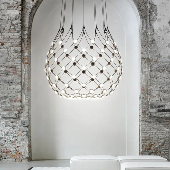 Luceplan Mesh Wireless Żyrandol LED Bluetooth, Ø 100 cm