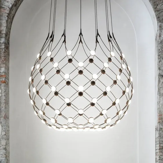 Luceplan Mesh Wireless Bluetooth – Żyrandol LED Ø 100 cm