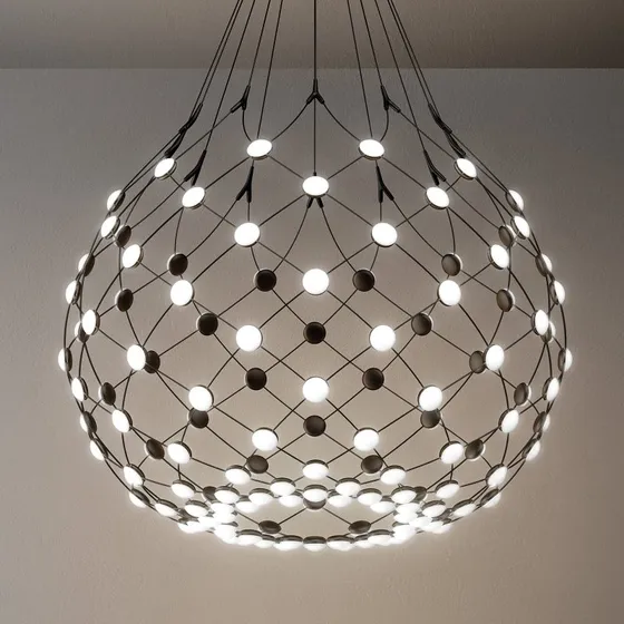 Luceplan Mesh Lampa Wisząca Ø80cm Black LED