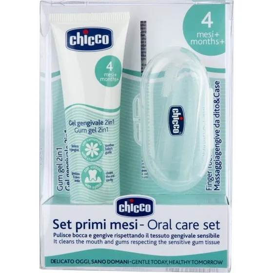 Chicco Zestaw startowy: żel na ząbkowanie 30ml + szczoteczka na palec
