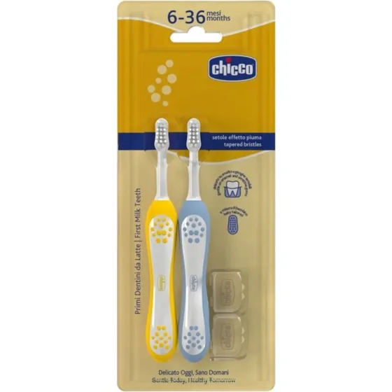 Chicco Szczoteczka do mycia zębów indigo 6-36 m-cy, 2 szt.