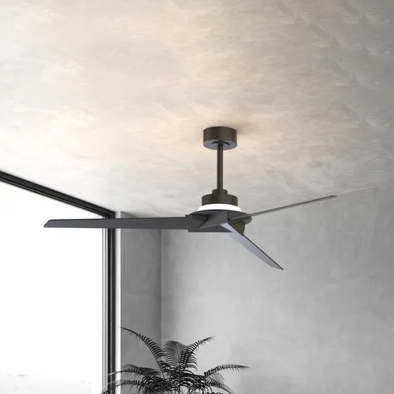 Wentylator sufitowy LED Mantra Brisa, czarny/drewno, 175 cm, DC