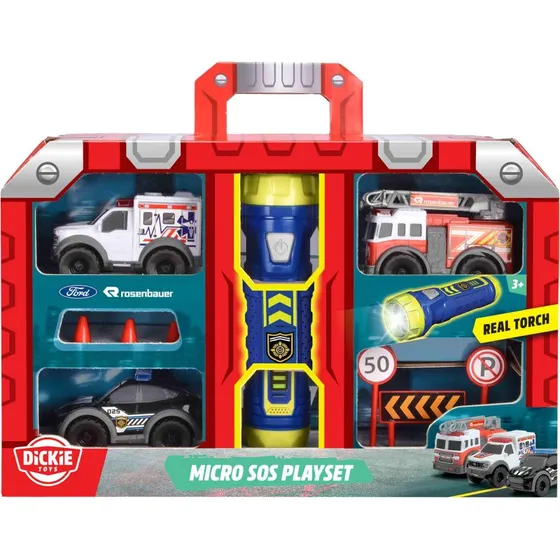 Dickie SOS Zestaw 3 Pojazdy z Latark