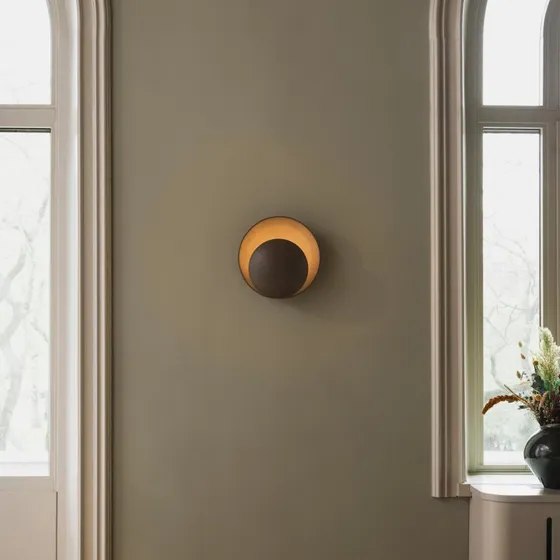Globen Lighting Kinkiet ORBIT brązowy, Ø 30 cm, z wtyczką