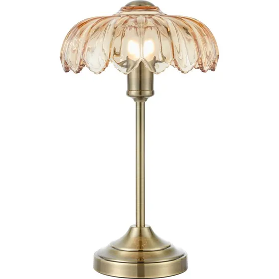 Markslöjd Lampa stołowa Kurage, mosiądz/bursztyn, 43 cm, E27