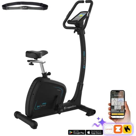inSPORTline inCondi UB60i Rower treningowy pionowy czarny + pas piersiowy