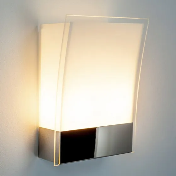 Lindby Malthe Kinkiet Chrome/Satin White, 27 cm