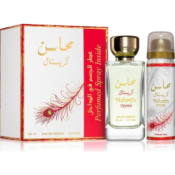 Lattafa Mahasin Crystal Set - Zestaw Perfum i Dezodorant 100 ml + 50 ml