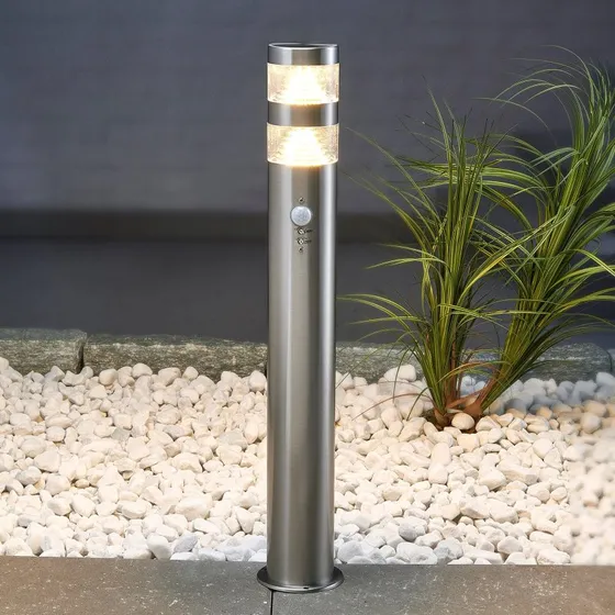 Lindby Lanea LED Lampa Ogrodowa z Czujnikiem H60, Stal Nierdzewna