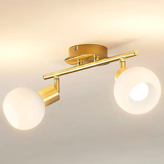 Lindby Elaina 2 Lampa Sufitowa Brass/Opal