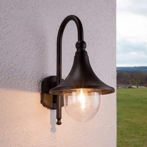 Kinkiet zewnętrzny Lindby Daphne Black – aluminium, E27