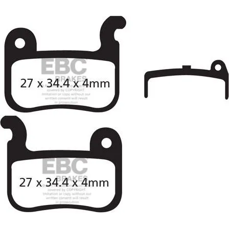 EBC Brakes CFA370 - Klocki hamulcowe organiczne 34,4 mm