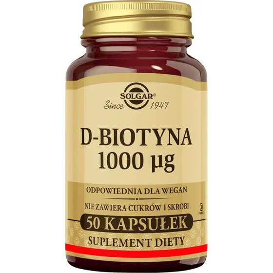Solgar D-Biotyna 1000µg, 50 kapsułek
