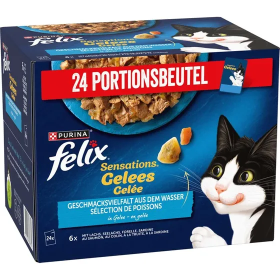Felix Sensations Rybna różnorodność w galarecie, 48 x 85 g