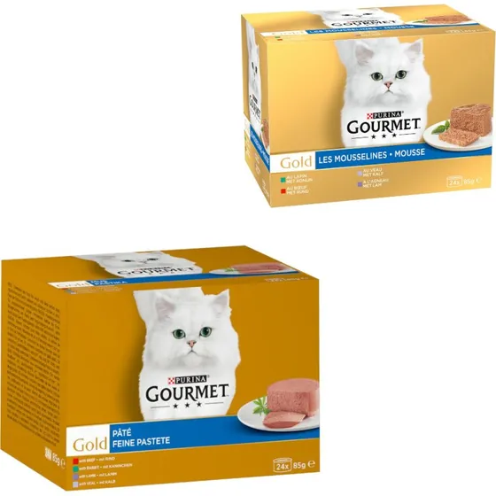 Gourmet Gold Megapakiet mokrej karmy dla kota 96 x 85 g + gratis