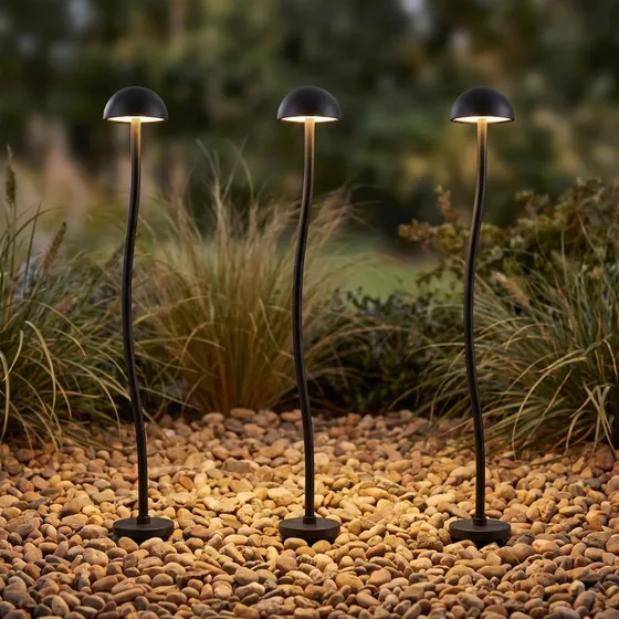Lindby Soremi LED Lampa Ogrodowa, czarna, zestaw 3 sztuk, IP44