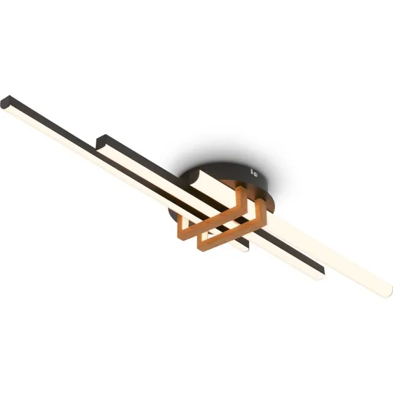 Briloner Lampa sufitowa LED z profilem narożnym, Drewno/Czarny, 78 cm