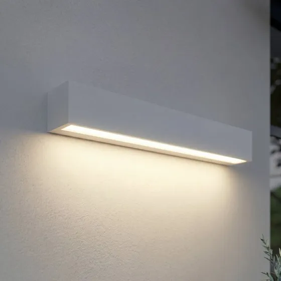 Lucande Lengo Kinkiet zewnętrzny LED 50 cm, biały, światło w dół