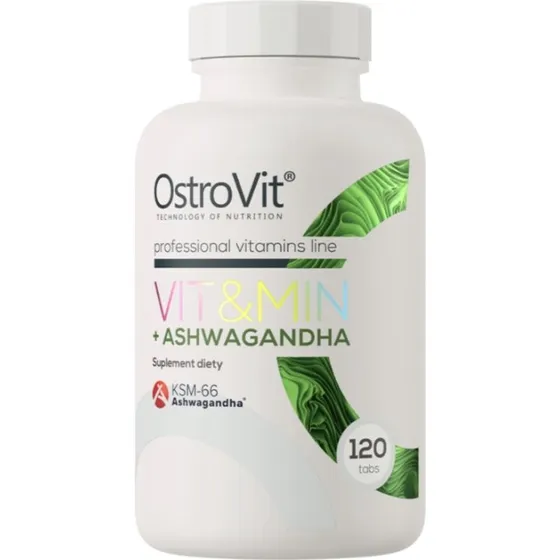 OstroVit VIT&MIN + Ashwagandha, 120 tabletek