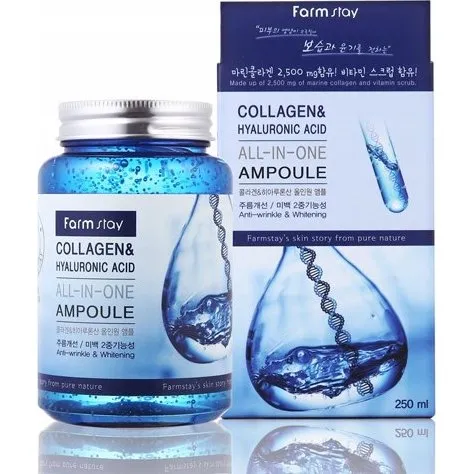 Farmstay Collagen Ampoule z kwasem hialuronowym i kolagenem, 250ml