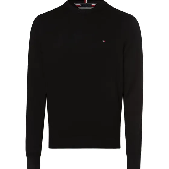 Tommy Hilfiger Sweter Męski Czarny z Bawełną Pima i Kaszmirem M