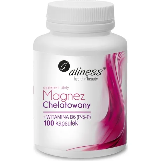 Aliness Magnez Chelatowany 650 mg + B6 (P-5-P) 100 kapsułek