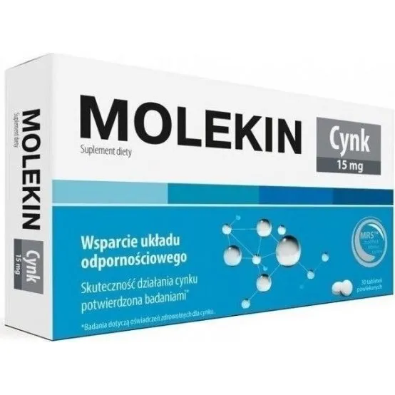 Molekin Cynk 15 mg 30 tabletek powlekanych