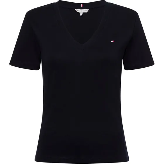 Tommy Hilfiger T-shirt damski niebieski z dekoltem v